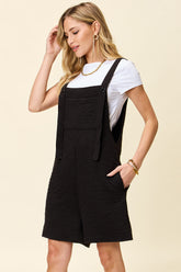 Double Take Full Size Texture Square Neck Romper OutfitFlow
